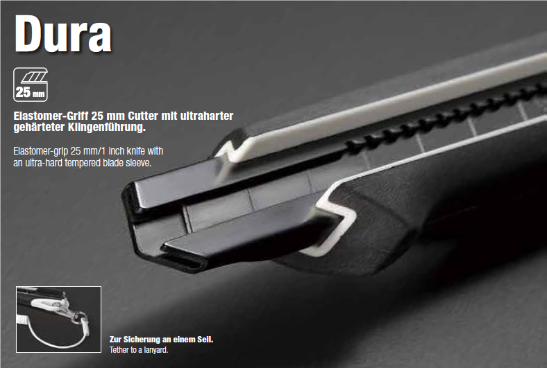 TAJIMA DORA FIN 2x25mm Coltello da taglio DFC671 con lame DIAL LOCK RAZAR NERO